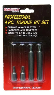 Juego Puntas Torx 4 Pcs Eurotech Germany