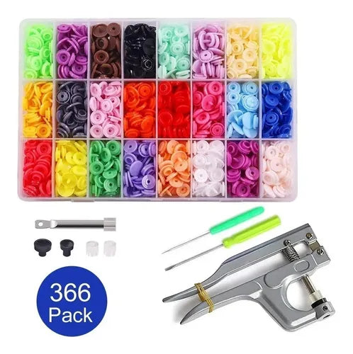 Kit Broches Plásticos Ropa 360 Pcs 12mm + Pinza