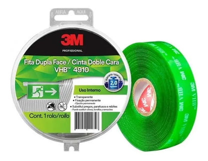Cinta Doble Faz 3m Transparente 12 Mm X 5mts