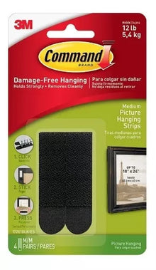 Tiras Para Colgar Cuadros Medianas Color Negro 3m