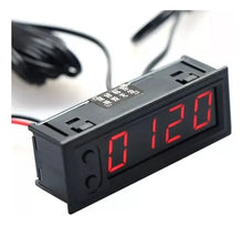 Termómetro Digital 3 En 1 Reloj Voltimetro Rojo