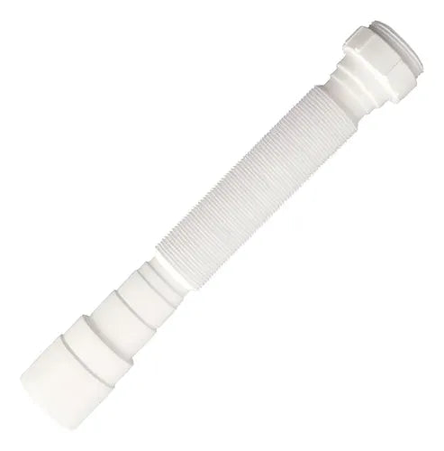 Pileta De Cocina Blanco Extensible Sifón Corrugado De Plástico Color Blanco
