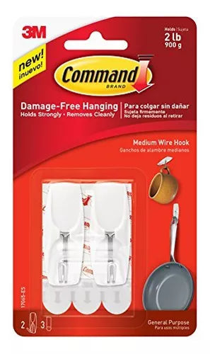 Hook 3m Command, Tamaño Mediano, Plástico, 5,4 Cm, 0,9 Kg, C