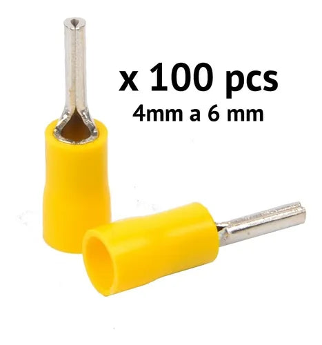 Terminales Conectores 4-6mm Pino 100 Pcs