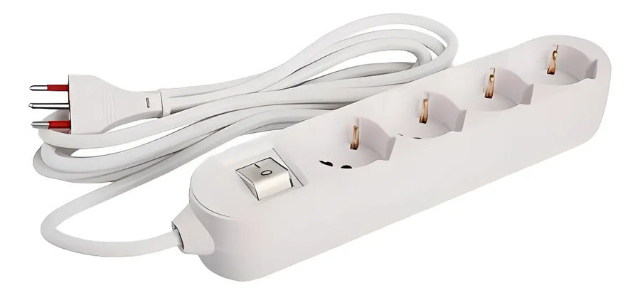 Alargue Zapatilla Conatel 10 Metros 4 Schuko Color Blanco