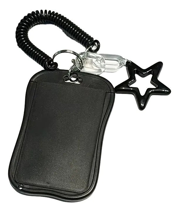 Porta Tarjeta Con Llavero Compacto Y Práctico negro
