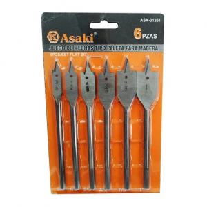 Set De 6 Mechas Planas Para Madera 9,5/25mm
