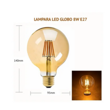 Lampara Led Filamento Vintage Retro Ambar globo 8w