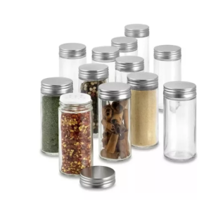 Especiero Redondo Giratorio 16 Frascos De Vidrio Acero Inox