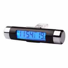 Reloj con Termómetro para auto con Luz