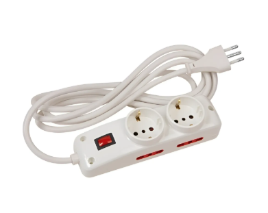 Alargue Zapatilla De 2 Shuko + 4Tomas Blanco 3m  Conatel