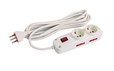 Alargue Zapatilla De 2 Shuko + 4Tomas Blanco 3m  Conatel