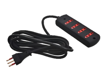 Alargue/ zapatilla 4 Bipaso Con Tierra 3m  Negro  Conatel