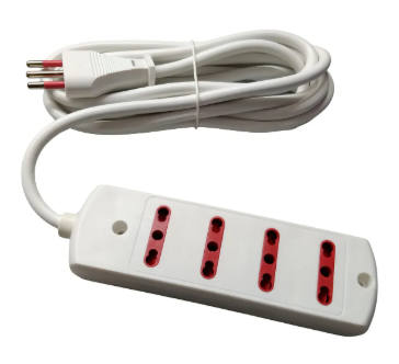 Alargue/ zapatilla 4 Bipaso Con Tierra 3m  Negro  Conatel