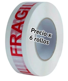 Cinta Adhesiva Empaque Fragil Pack X 6