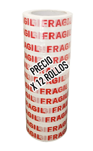Cinta Adhesiva Fragil 24mm Pack 12 Rollos