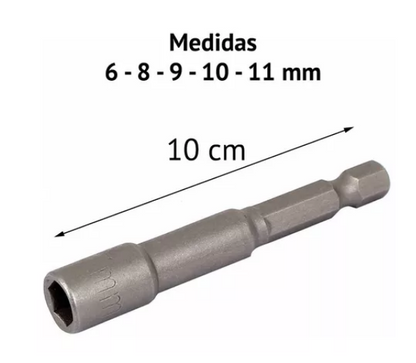 Puntas Atornillador Dado Hexagonal Iman 5 Pcs