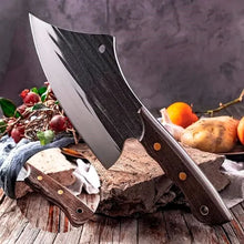 Cuchillo Hacha De Cocina Kobe Con Mango De Madera