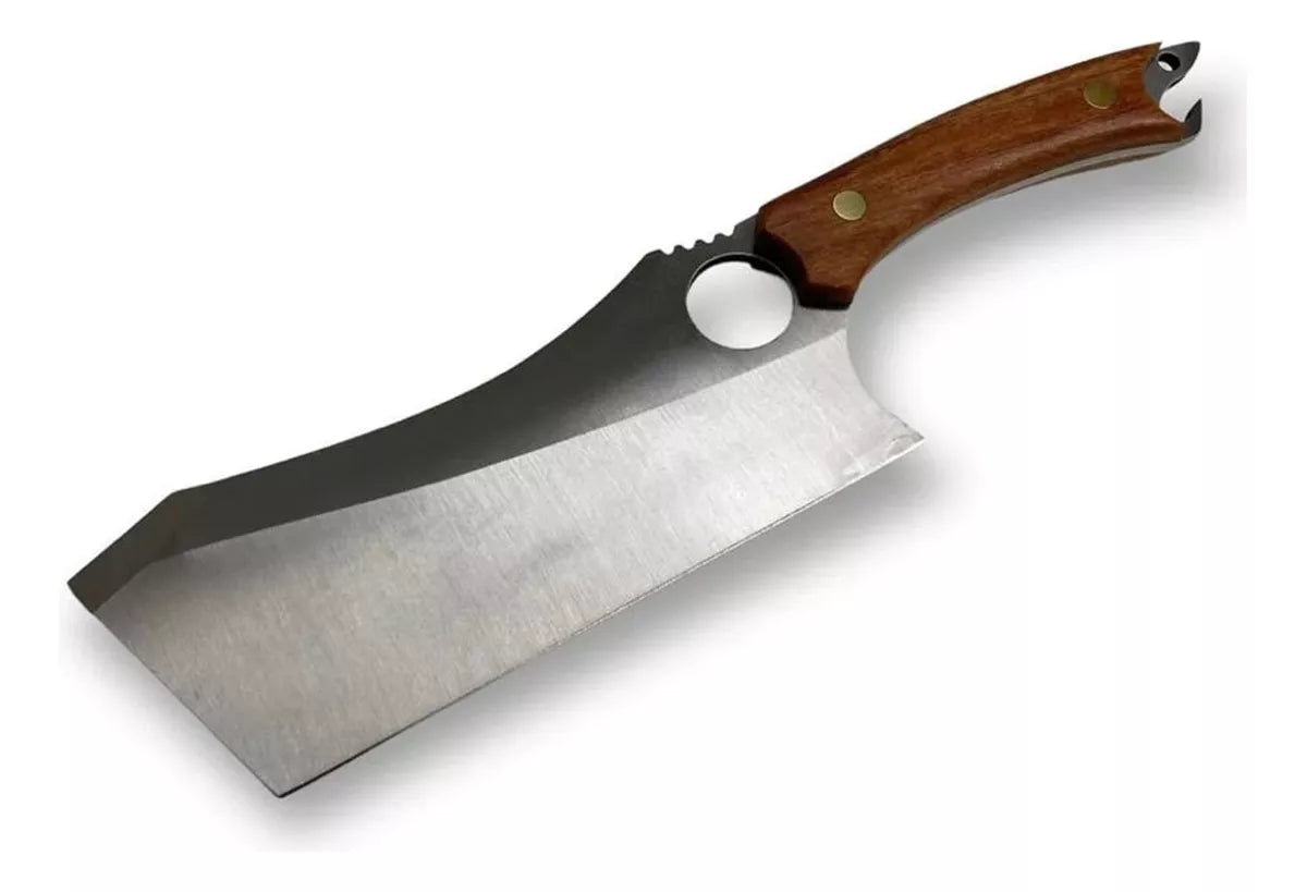 Cuchillo Hacha De Cocina Kobe Con Mango De Madera
