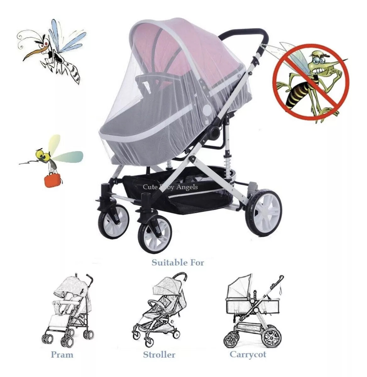 Tul Mosquitero Para Coche O Sillita De Bebé